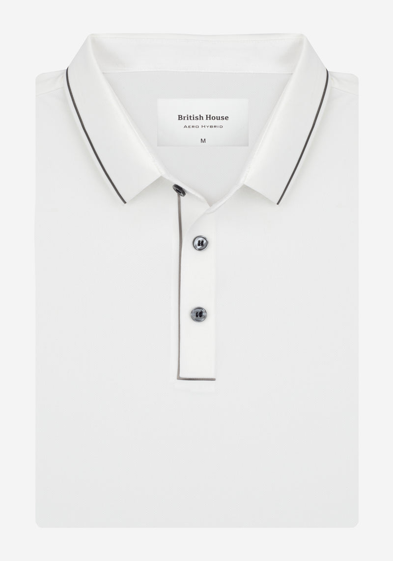 Pearl White Aero-Hybrid Polo Shirt