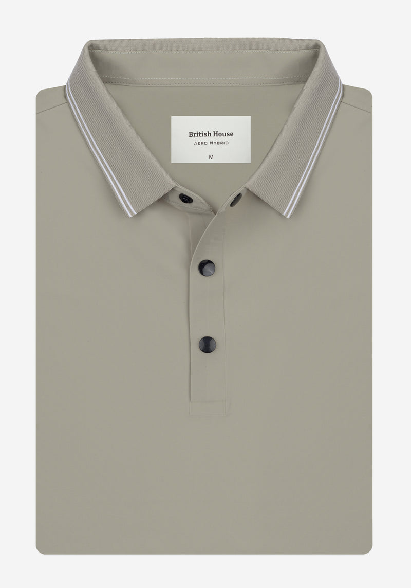 Dull Beige Aero-Hybrid Polo Shirt