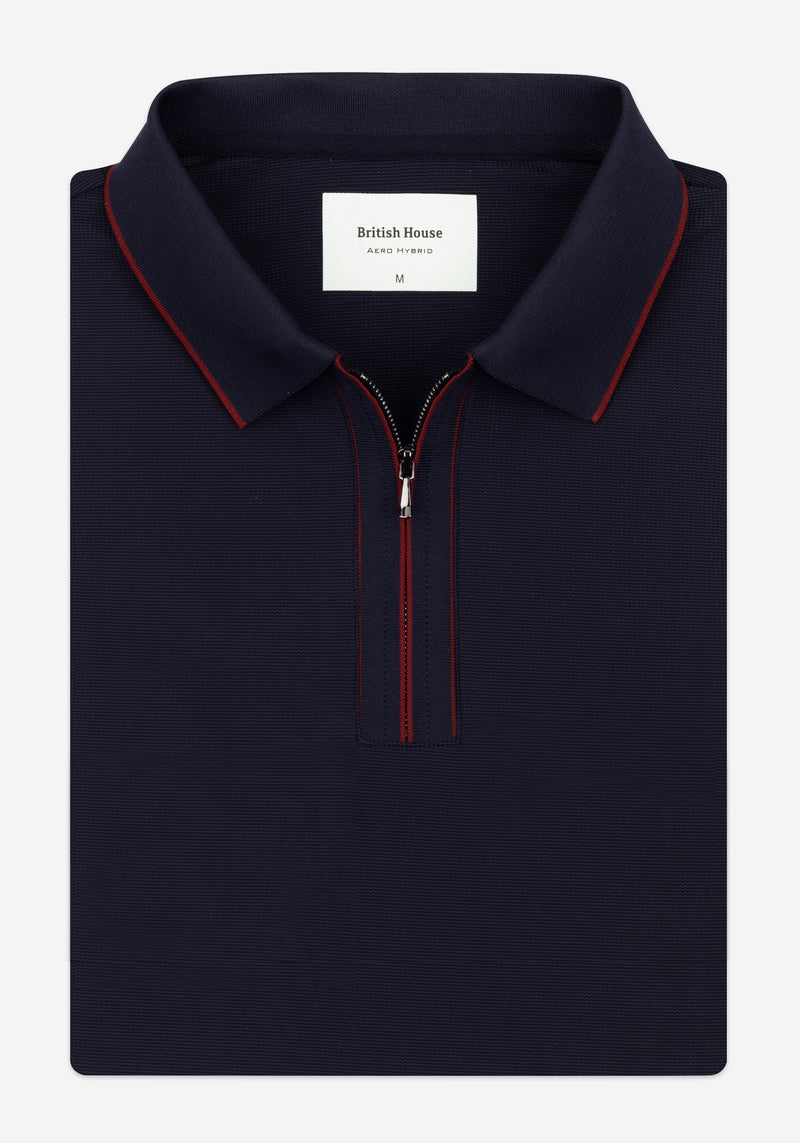 Crimson Navy Aero-Hybrid Polo Shirt