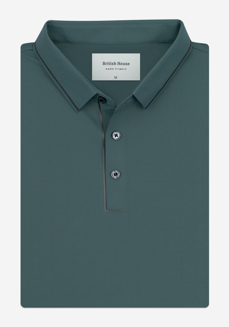 Mineral Teal Aero-Hybrid Polo Shirt