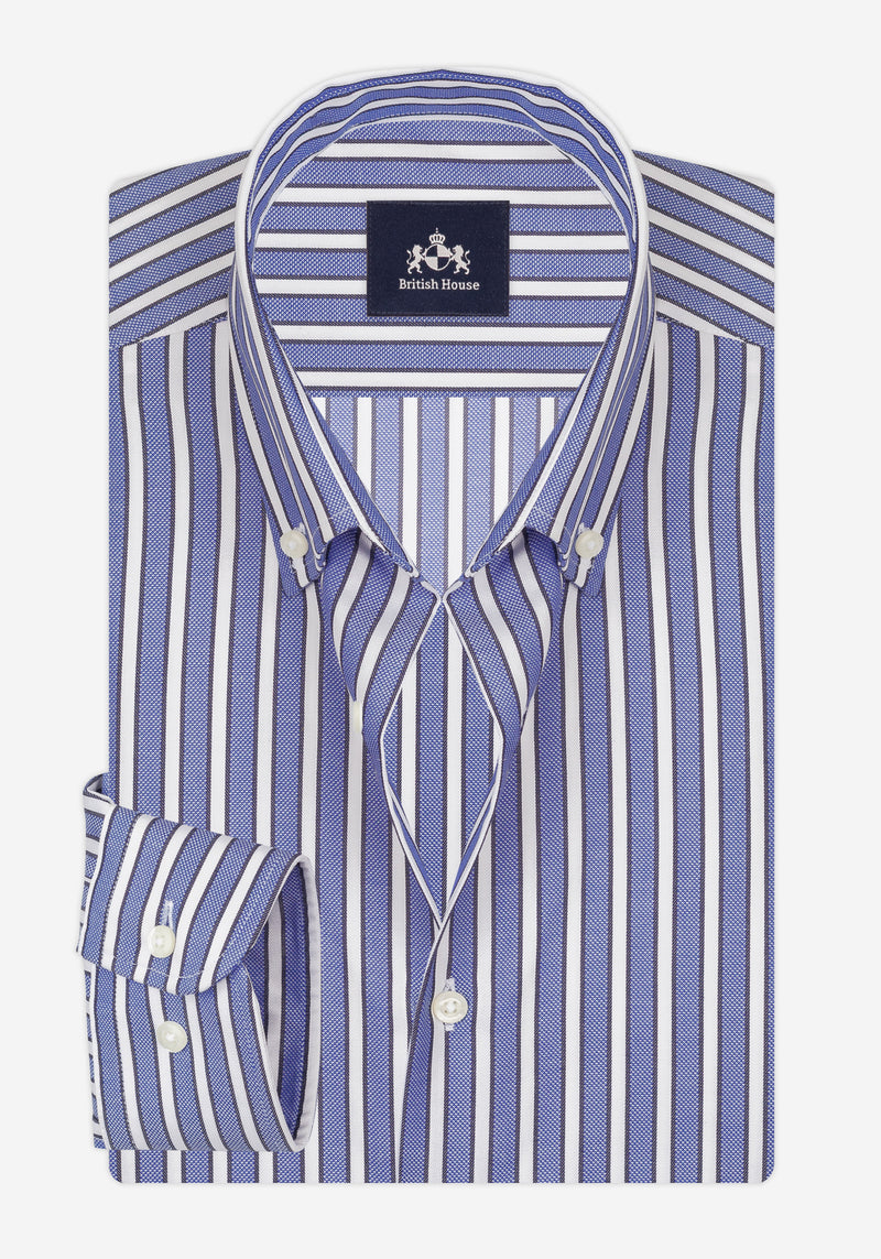 Cannes Blue Stripe Oxford Shirt