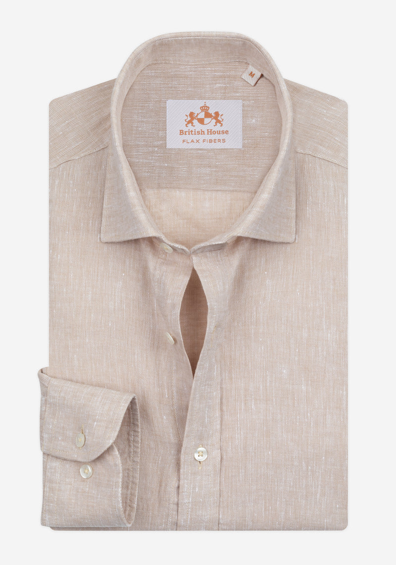 Sand Beige Belgian Linen Shirt