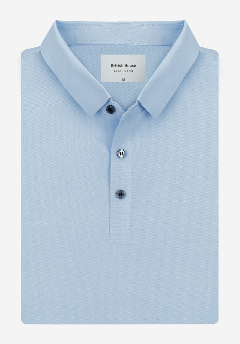 Glacier Blue Aero-Hybrid Polo Shirt