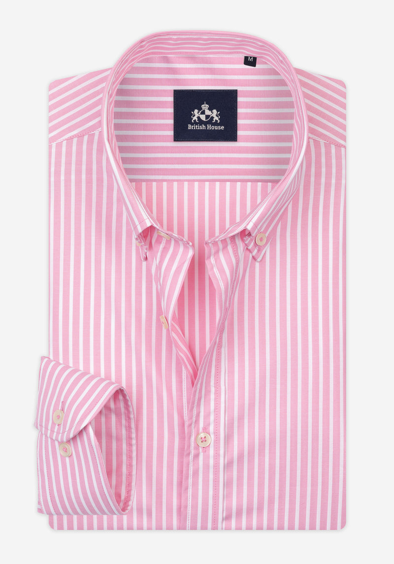 Camellia Pink Stripe Signature Twill Shirt