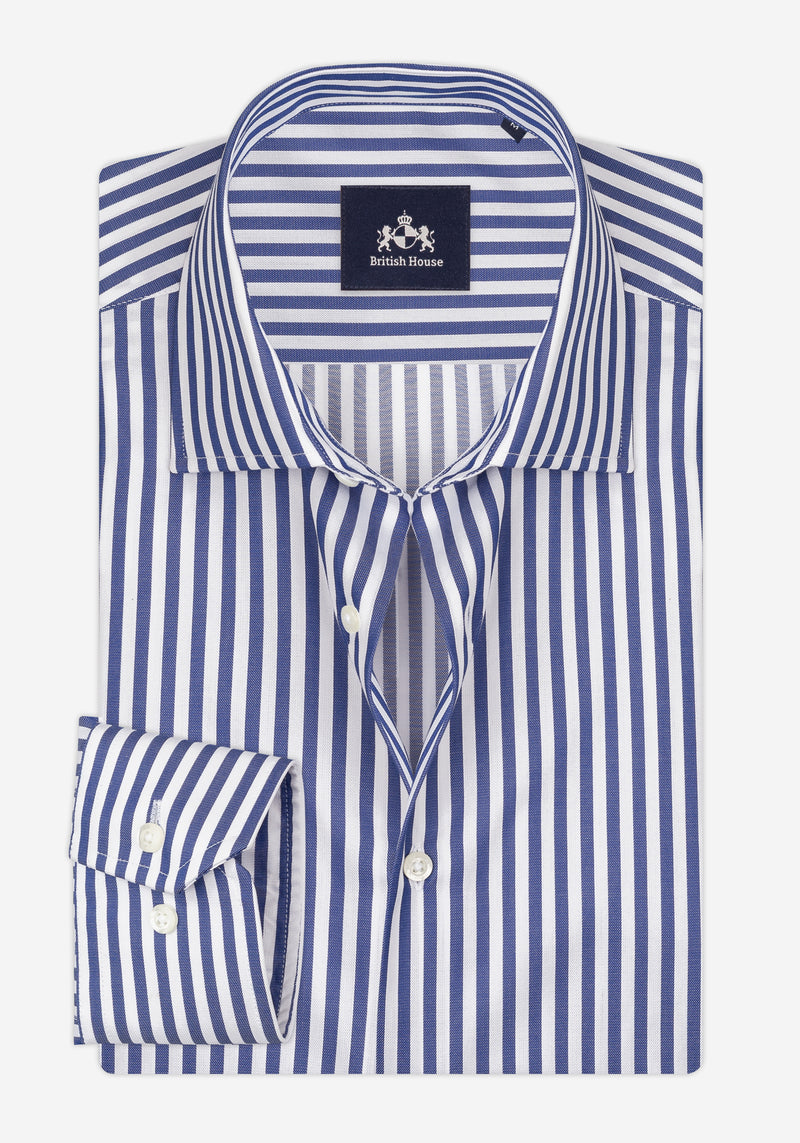 Delta Blue Stripe Signature Twill Shirt