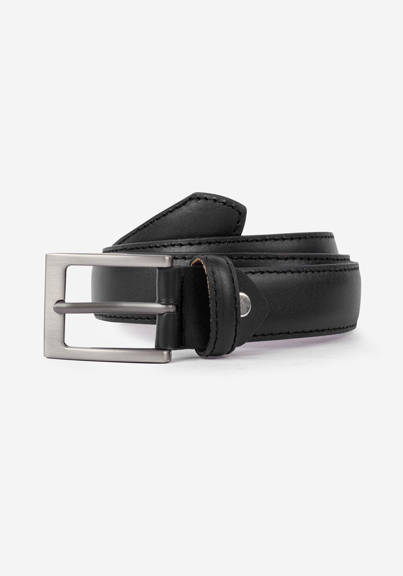Crow Black Leather Belt