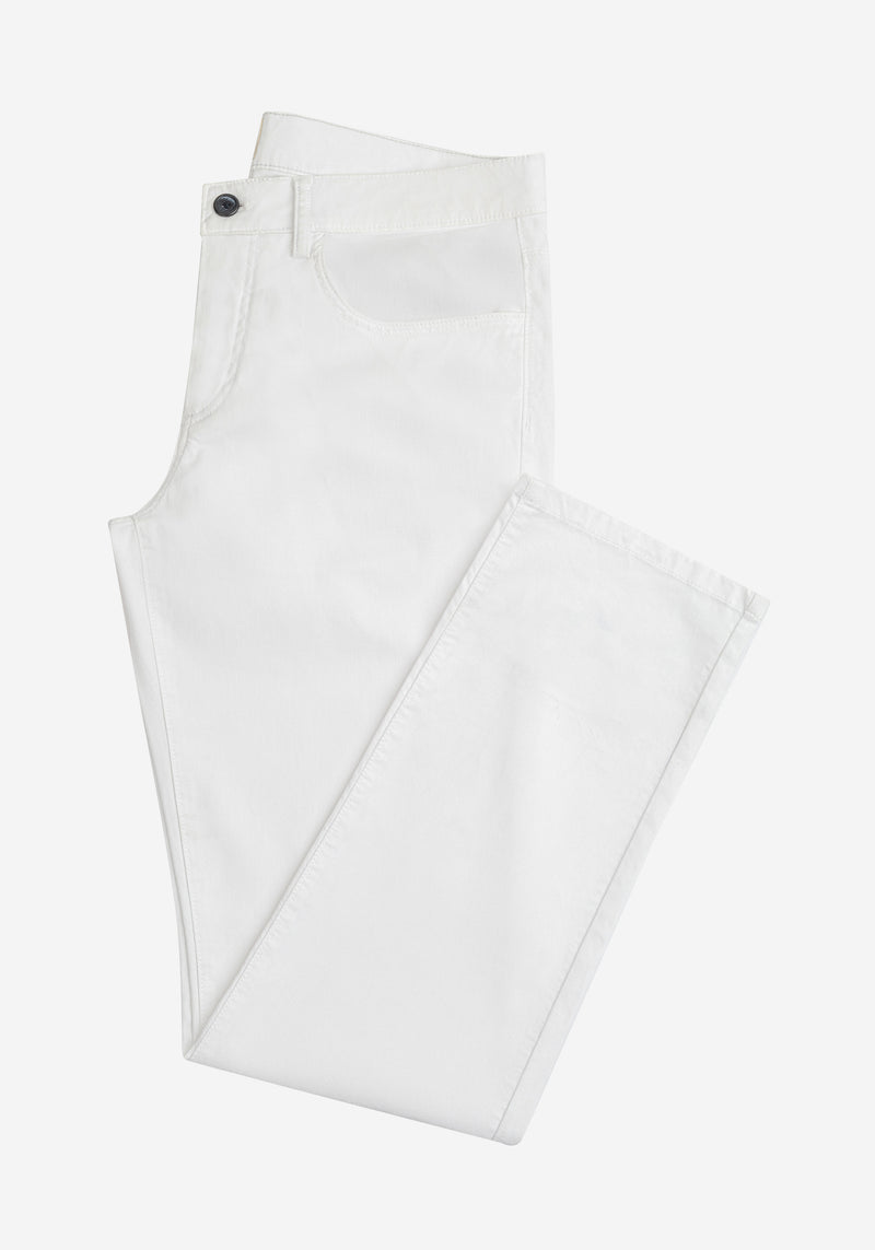 Marble White Cotton Tencel Gabardine