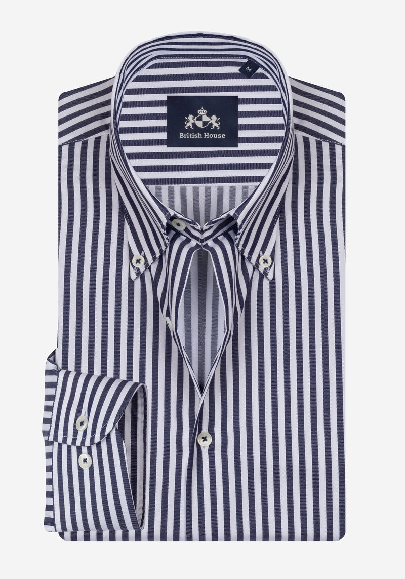 Admiral Navy Stripe Signature Twill Shirt