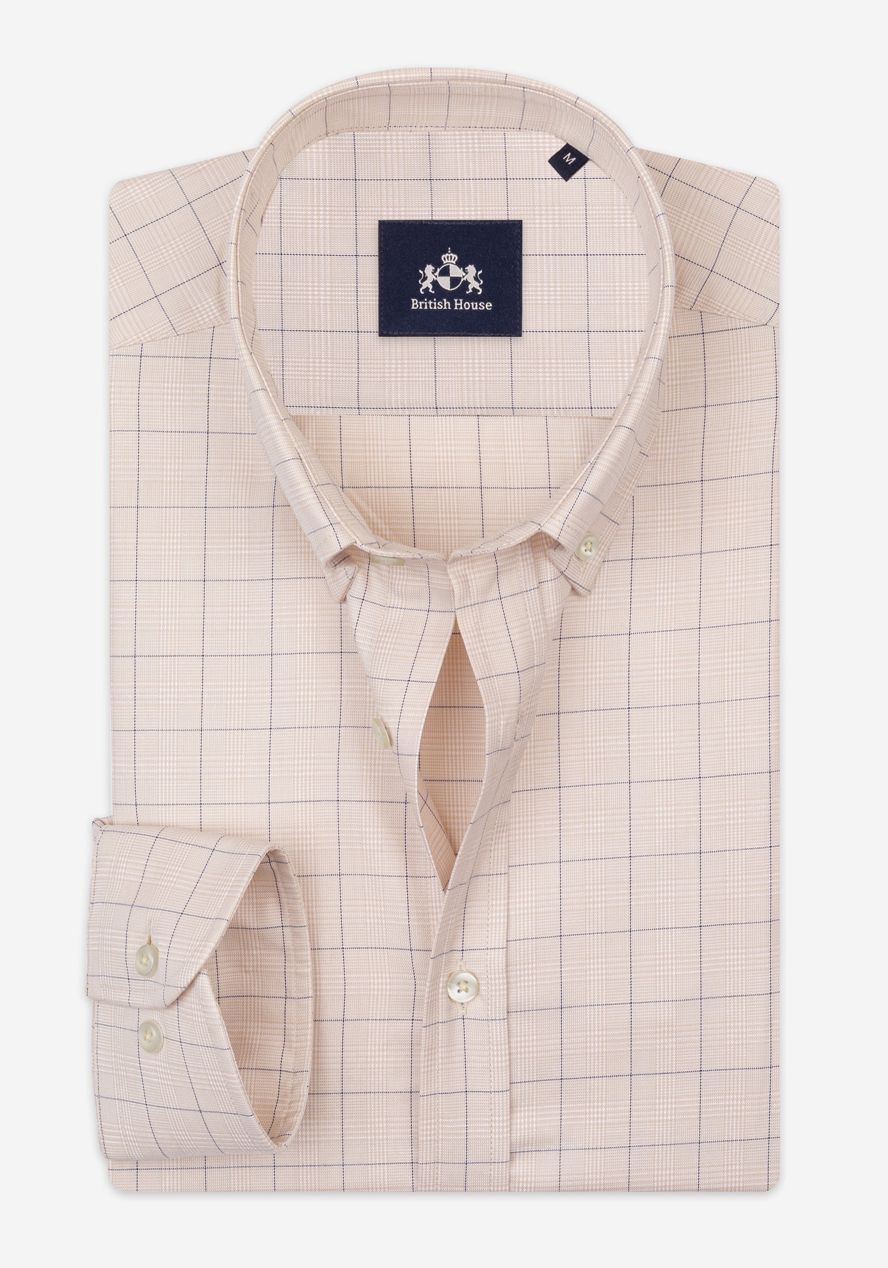 Como Beige Checked Signature Twill Shirt