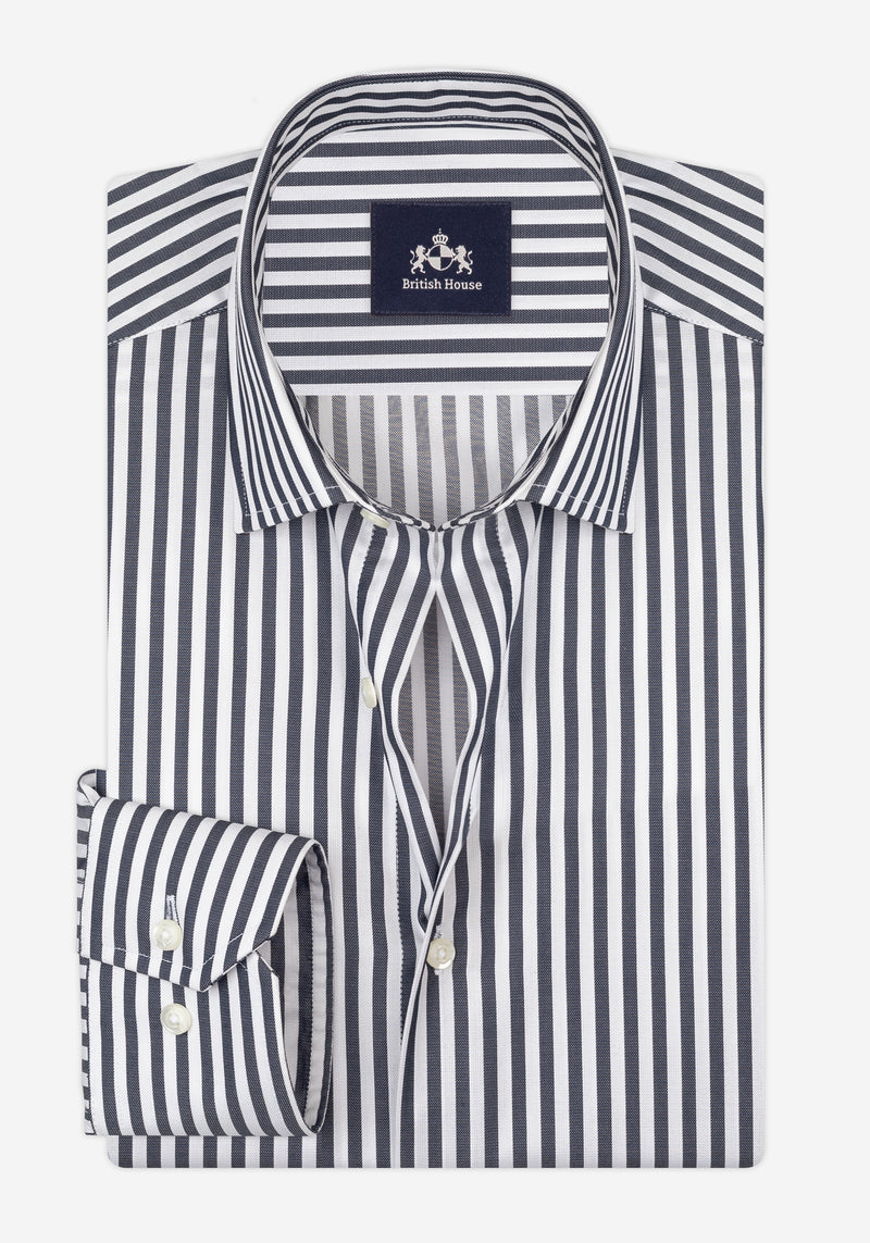 Deep Navy Stripe Signature Twill Shirt
