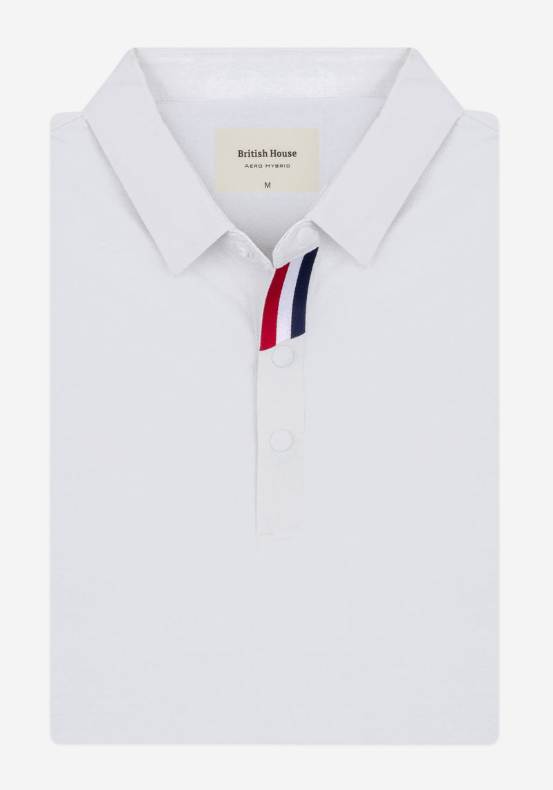 Palm White Aero-Hybrid Polo Shirt