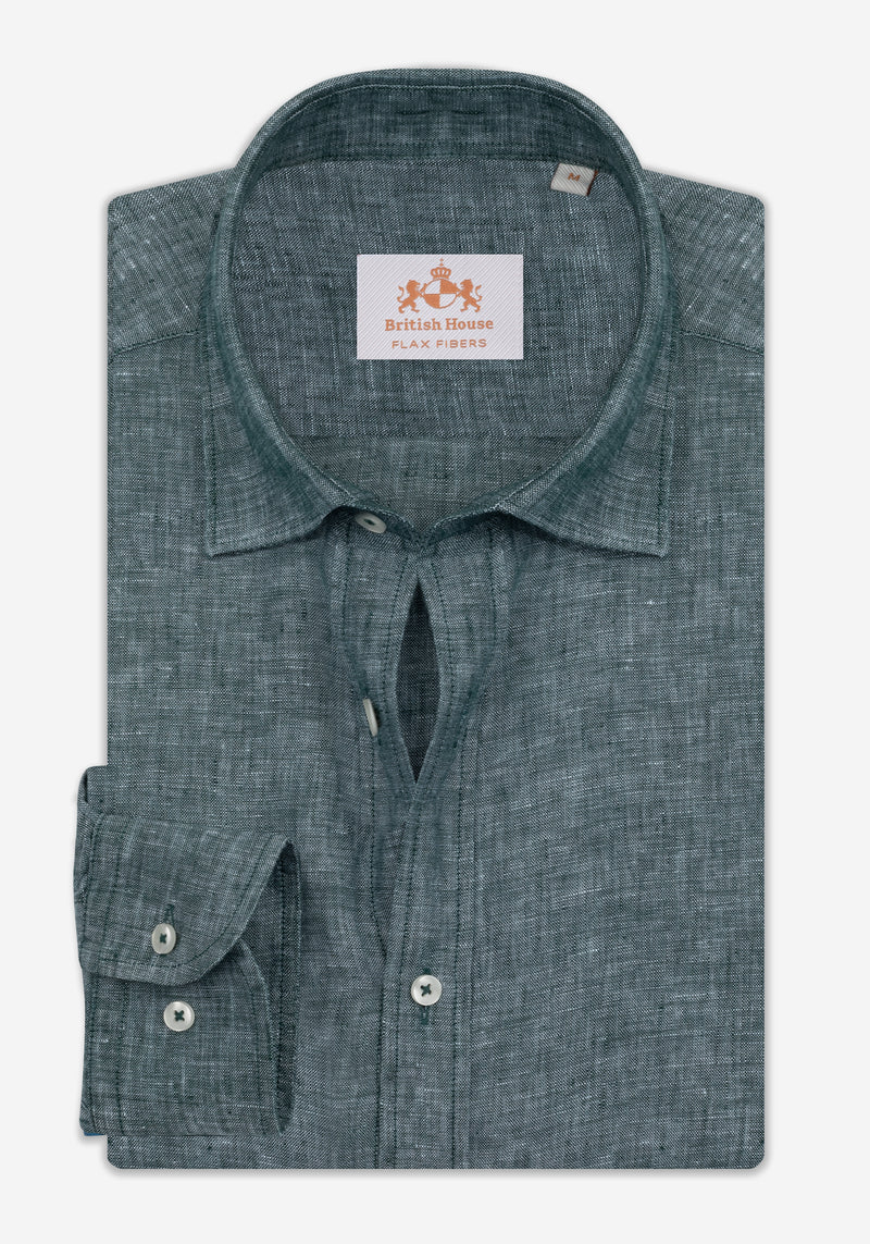 Sage Green Belgian Linen Shirt
