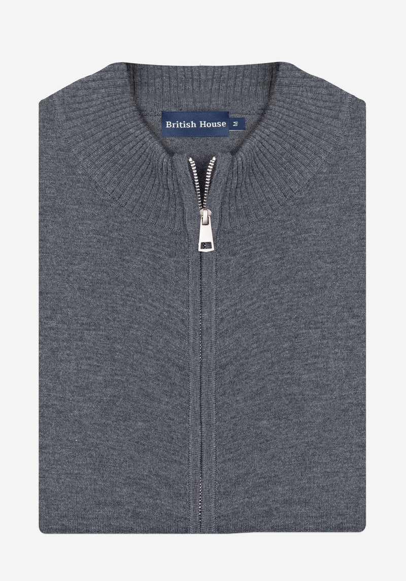 Smoky Grey Merino Wool Blend Pullover