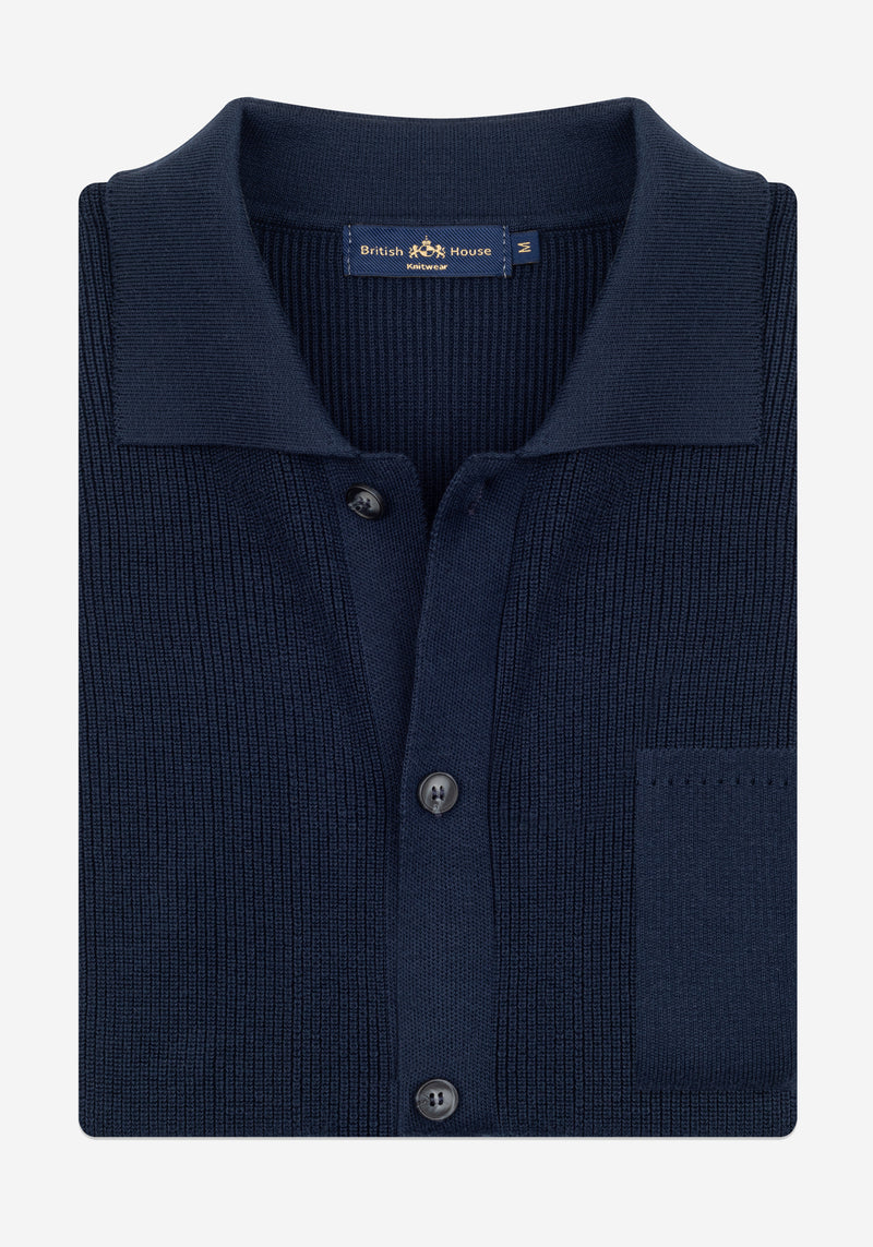 Solid Navy Heavy Knitted Cardigan