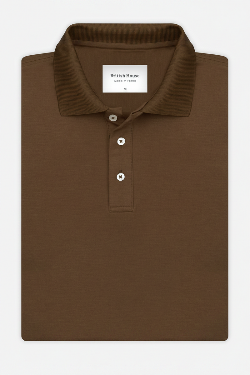 Cedar Brown Aero-Hybrid Polo Shirt