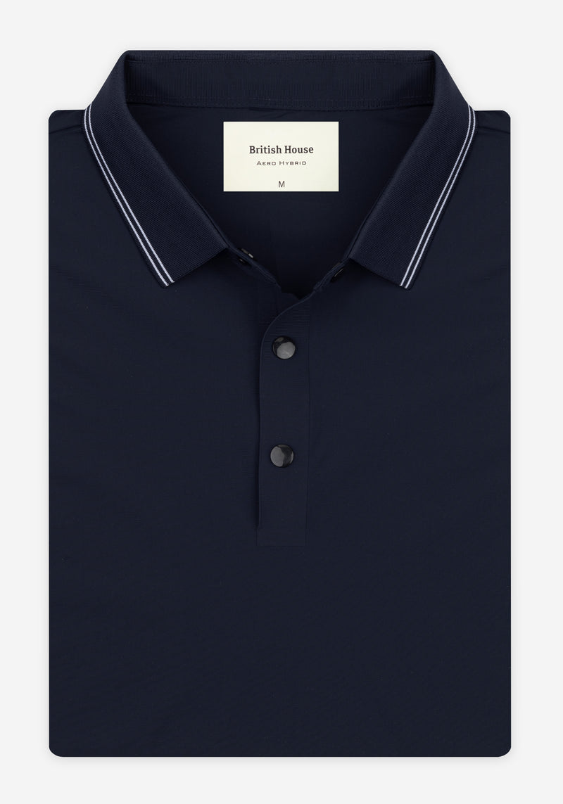 Bold Navy Aero-Hybrid Polo Shirt