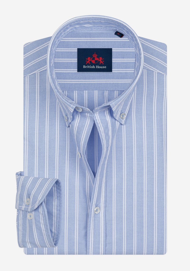 Baby Blue Stripe Heavy Oxford Shirt