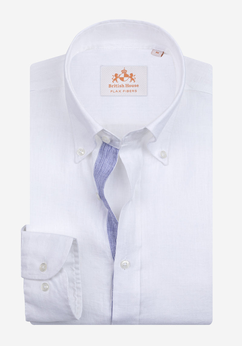 Pristine White Belgian Linen Shirt