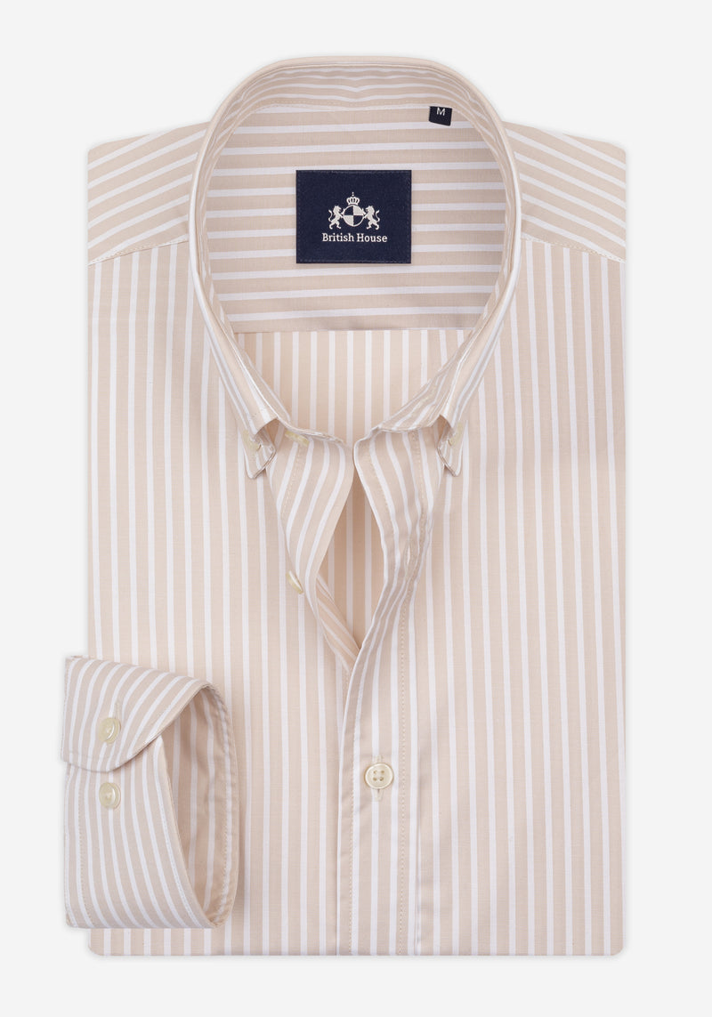 Mist Beige Stripe Signature Twill Shirt