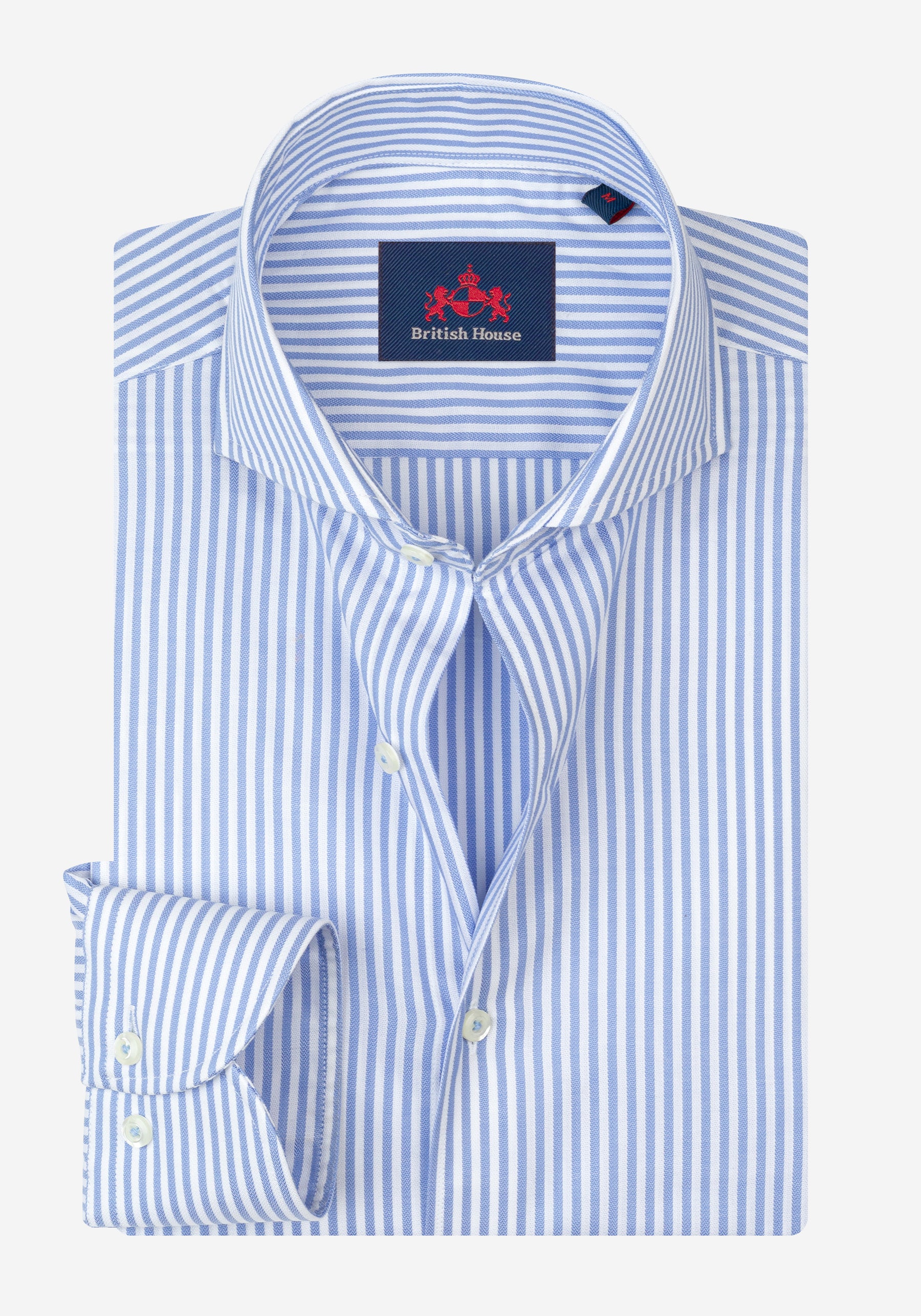 Soft Blue Stripe Herringbone Shirt