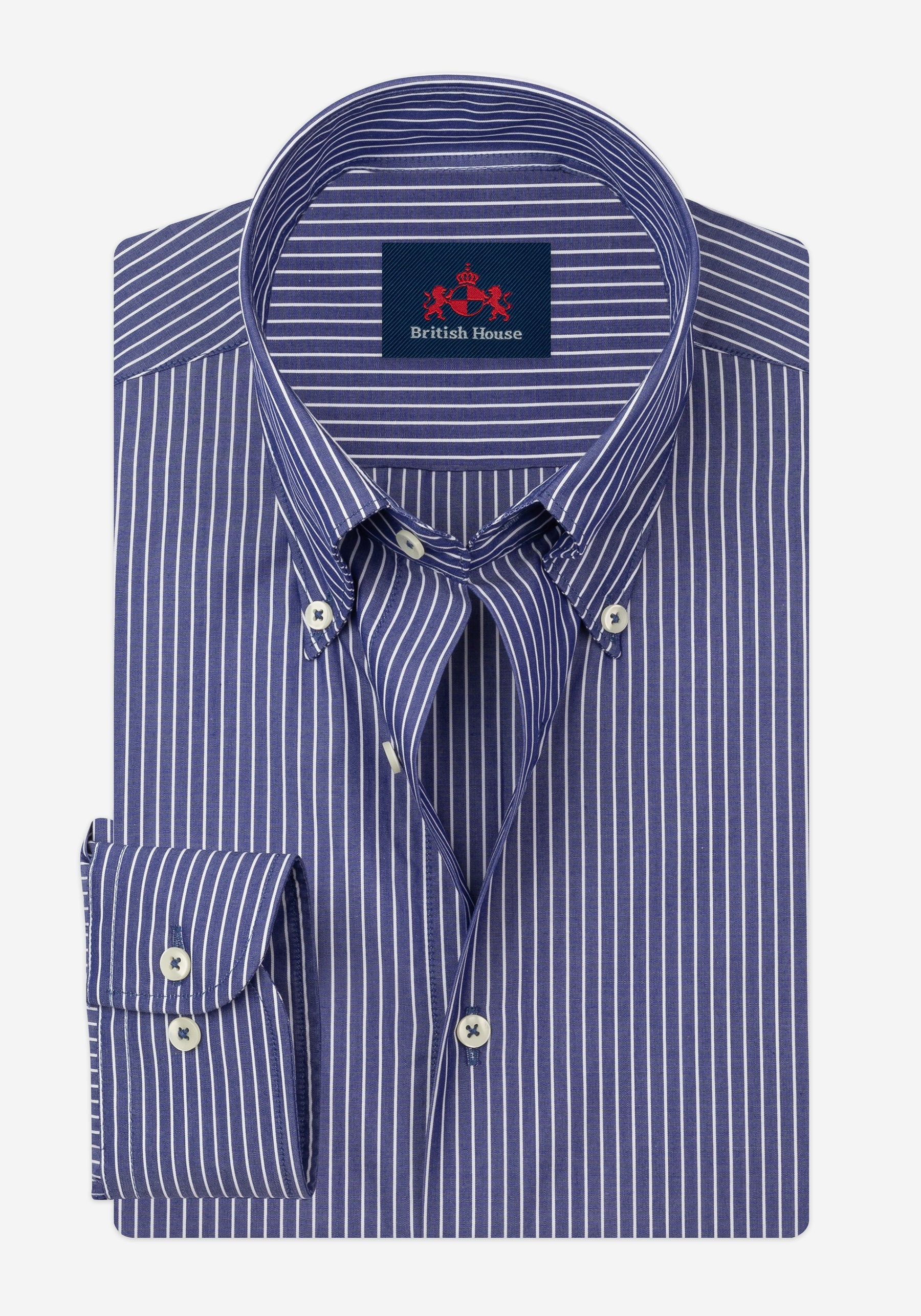 Midnight Navy Stripe Poplin Shirt