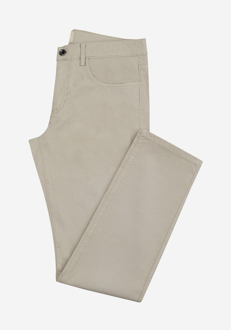 Dry Olive Piqué Cotton Tencel Gabardine