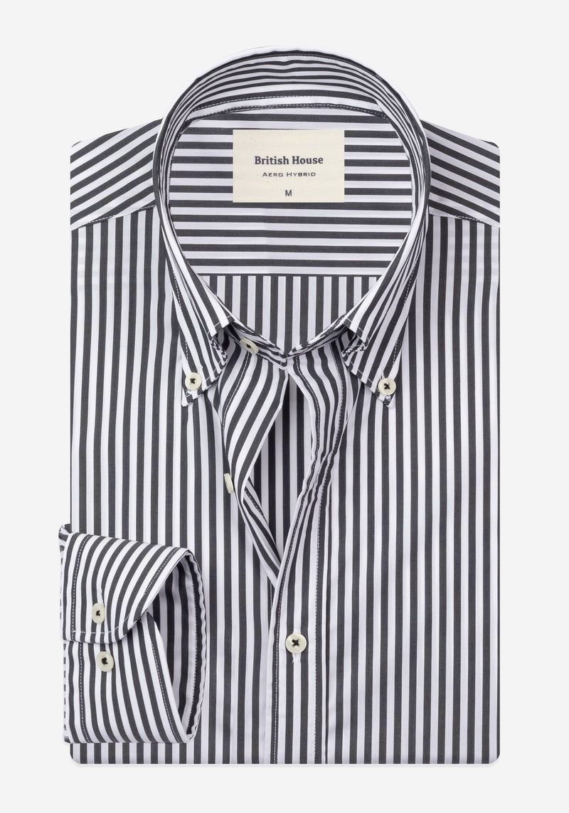 Charcoal Black Stripe Aero-Hybrid Shirt