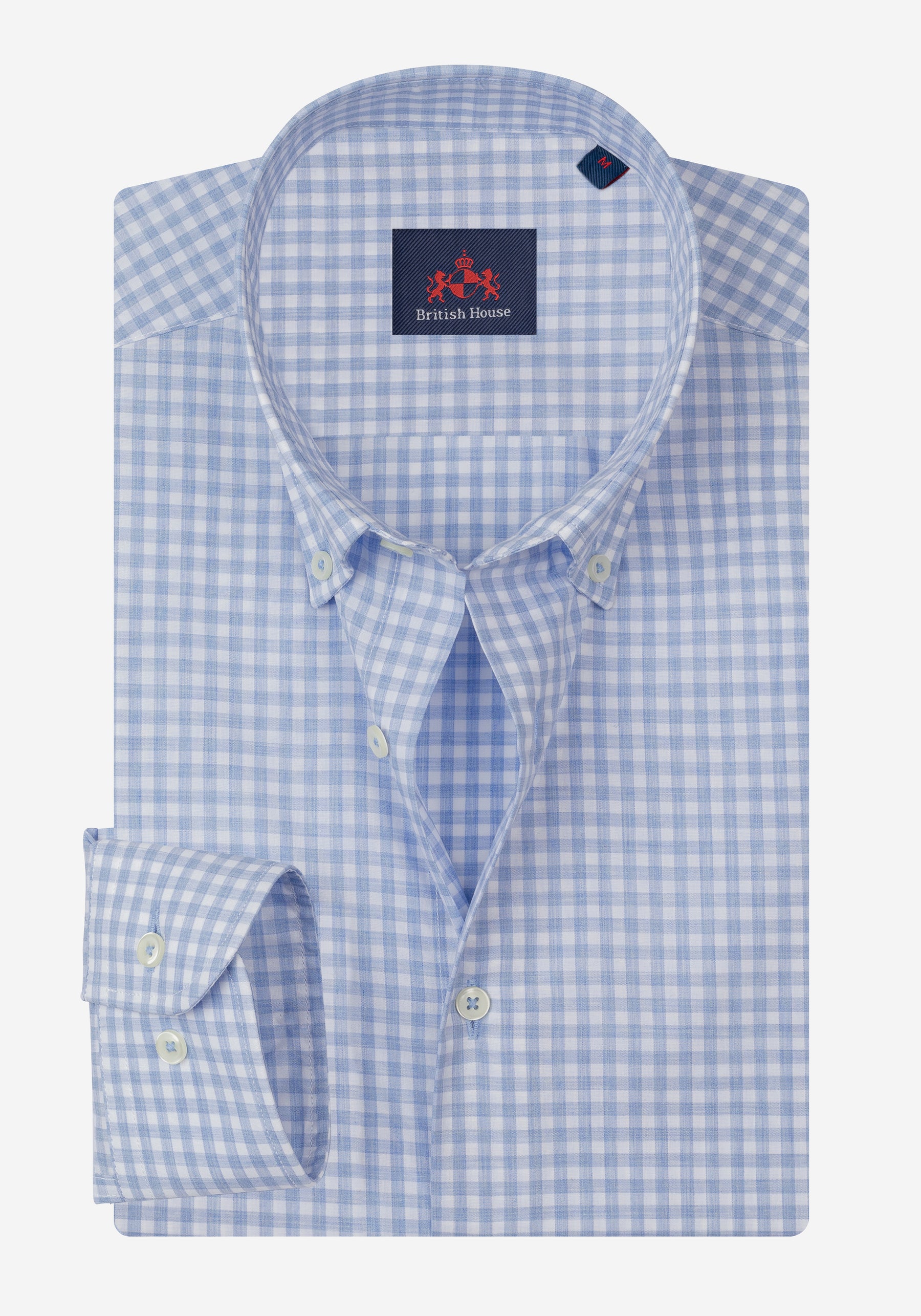 Periwinkle Blue Checked Poplin Shirt
