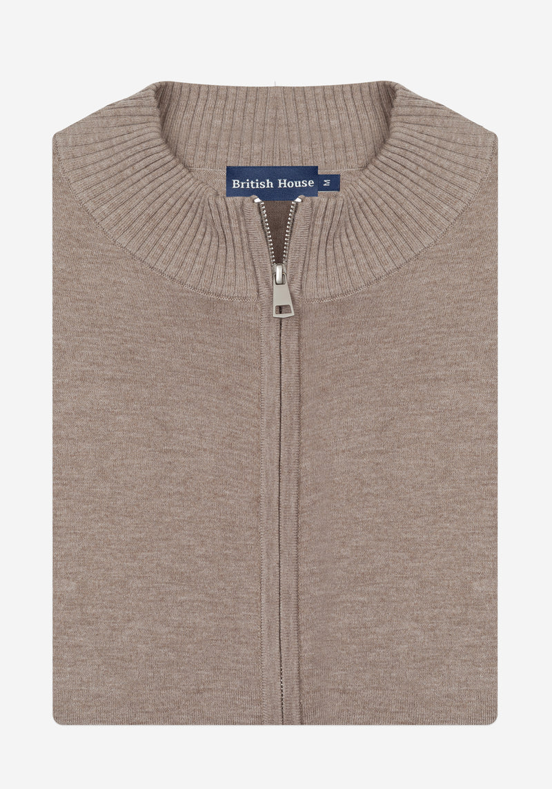 Mocha Beige Merino Wool Blend Pullover