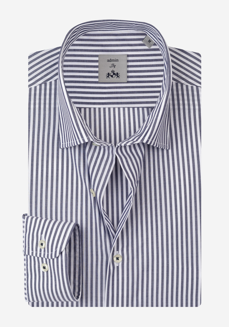 Dull Black Stripe Poplin Shirt