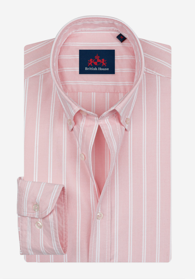 Blush Pink Stripe Heavy Oxford Shirt