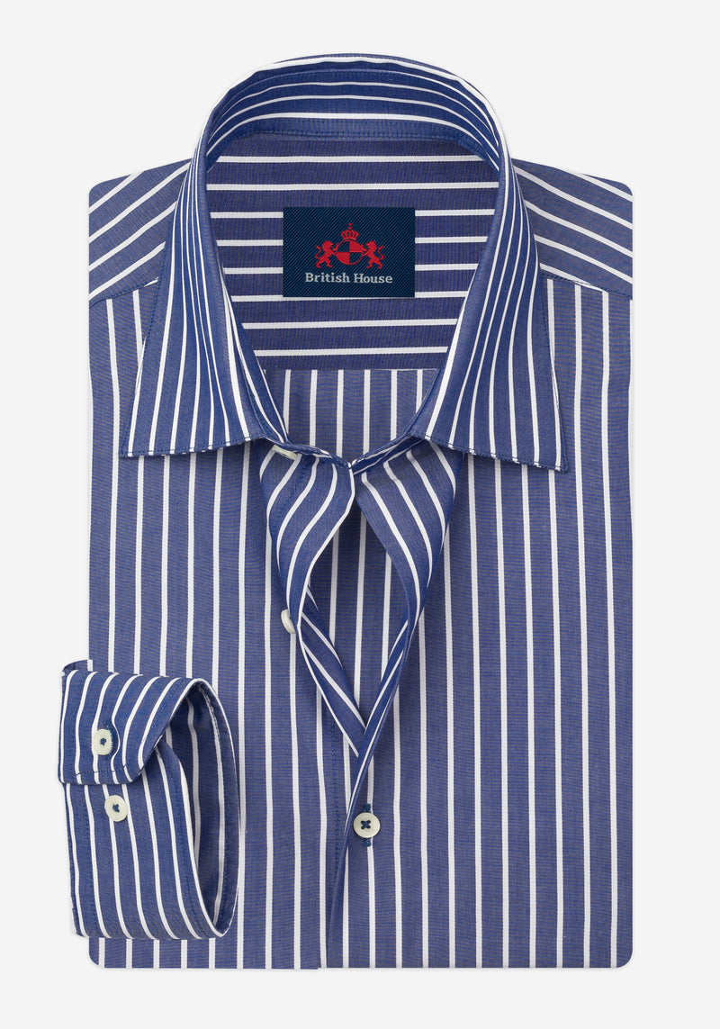 Regent Blue Stripe Poplin Shirt