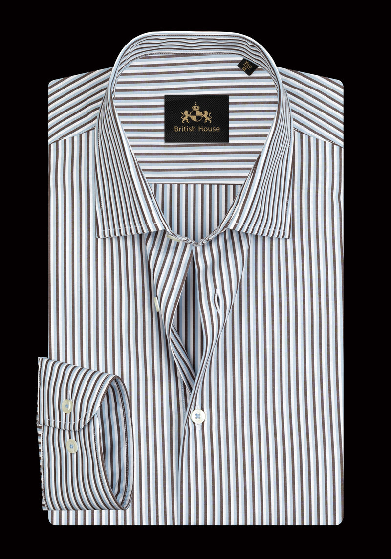 Truffle Brown Stripe Oxford Shirt