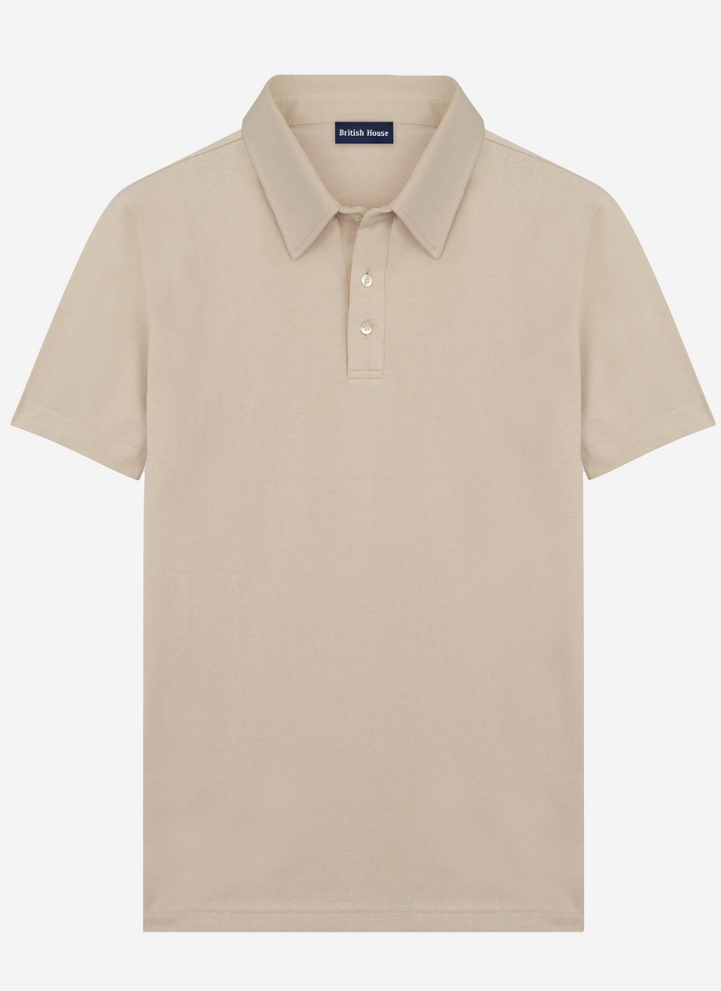 Barley Beige Cotton Polo Shirt