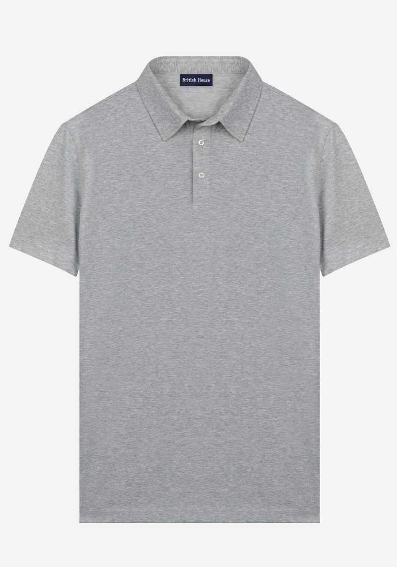 Cloud Grey Cotton Polo Shirt