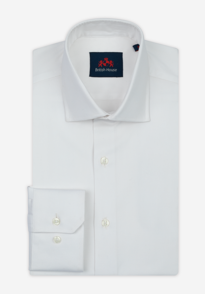Moon White Basket Weave Shirt