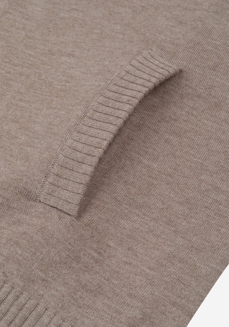 Mocha Beige Merino Wool Blend Pullover