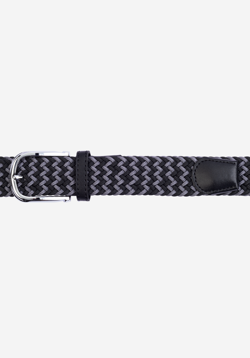 Black Grey Braided Belt
