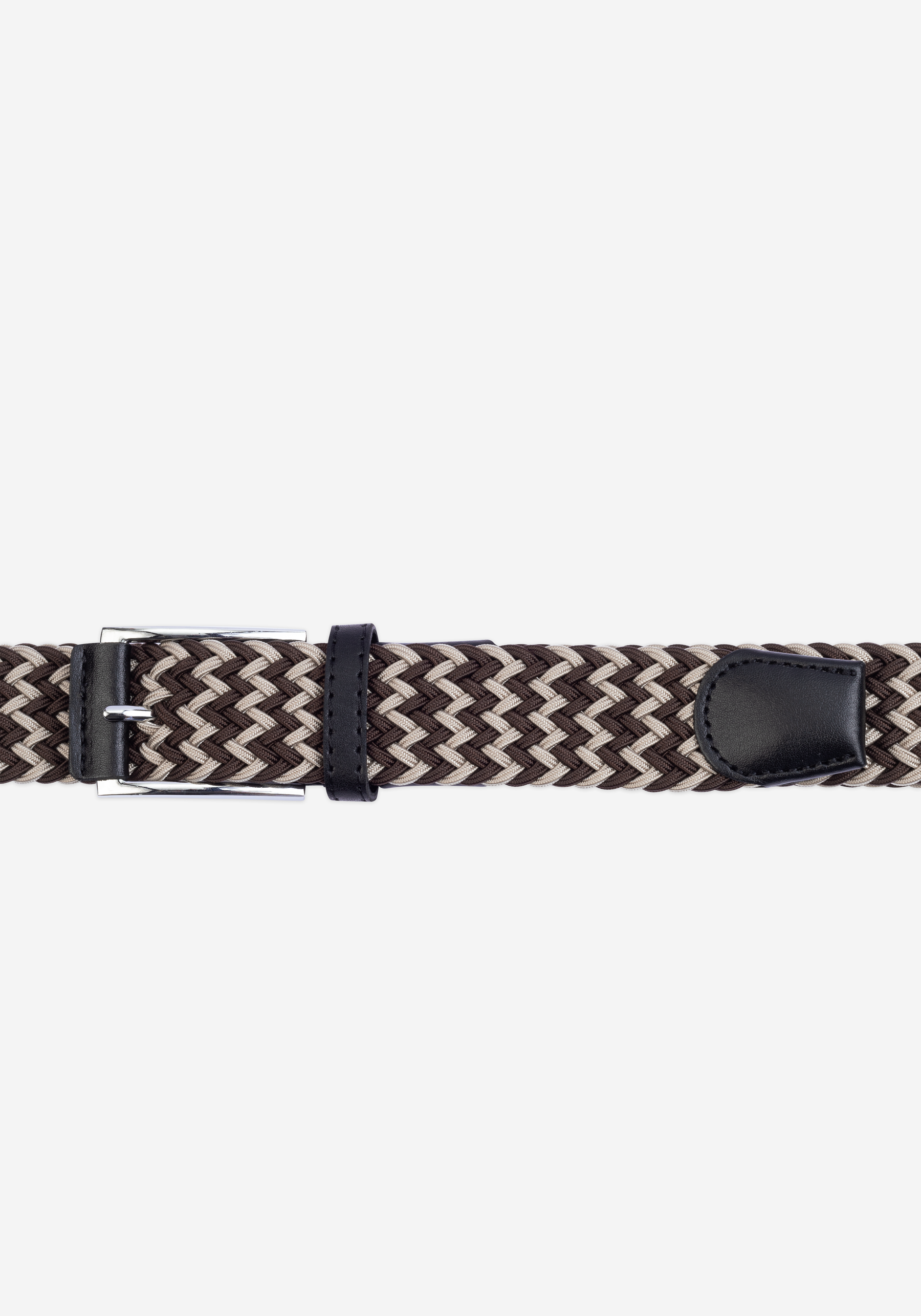 Brown Beige Braided Belt