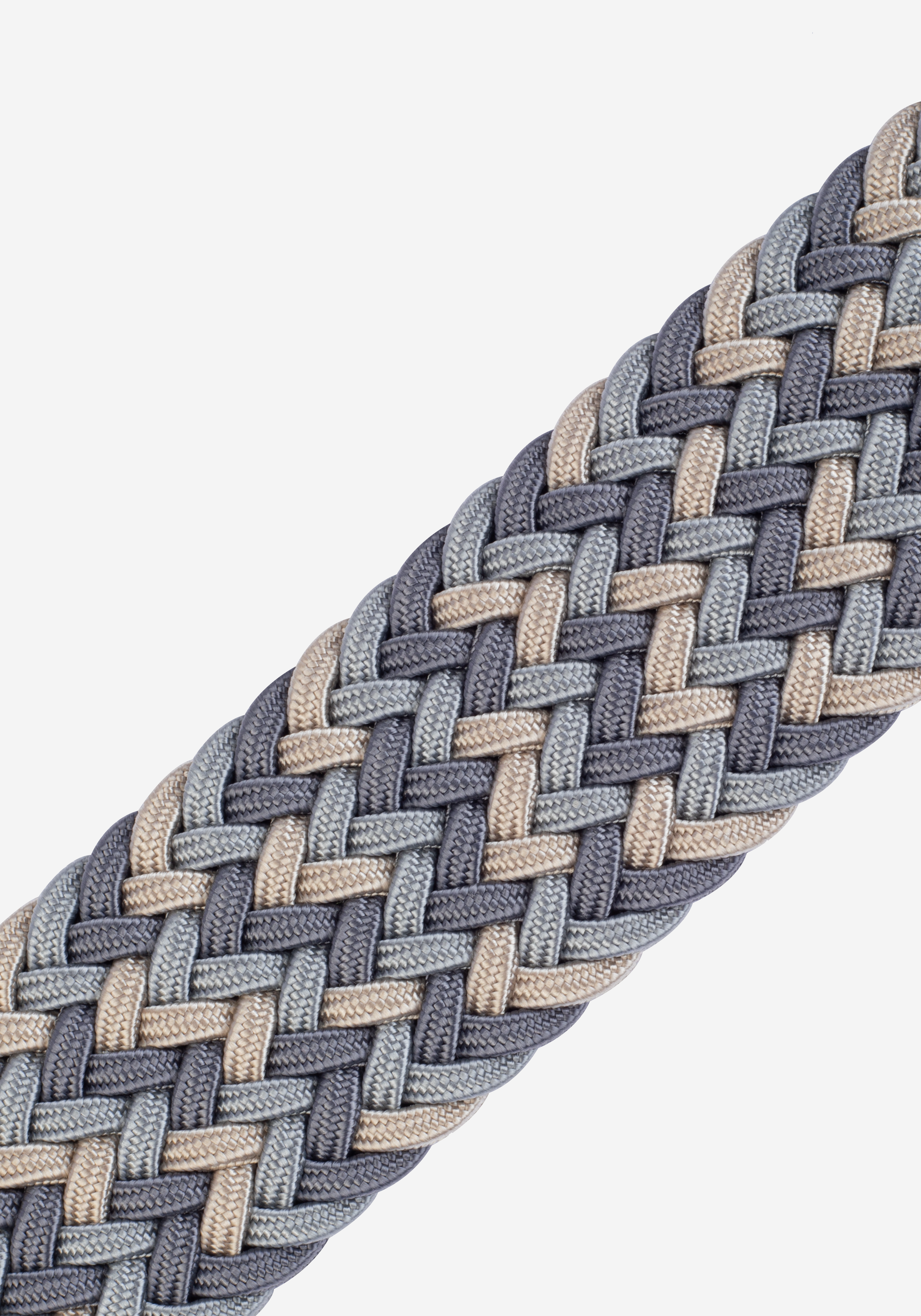 Grey Beige Braided Belt