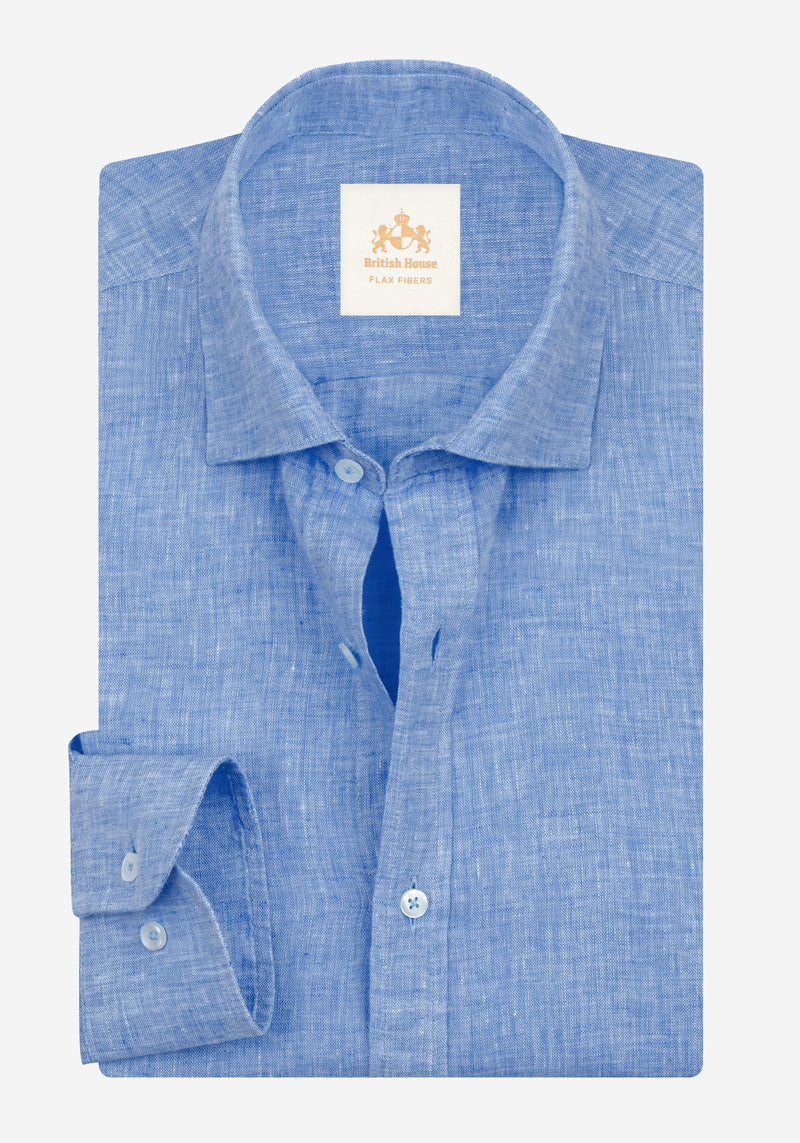 Sea Blue Belgian Linen Shirt