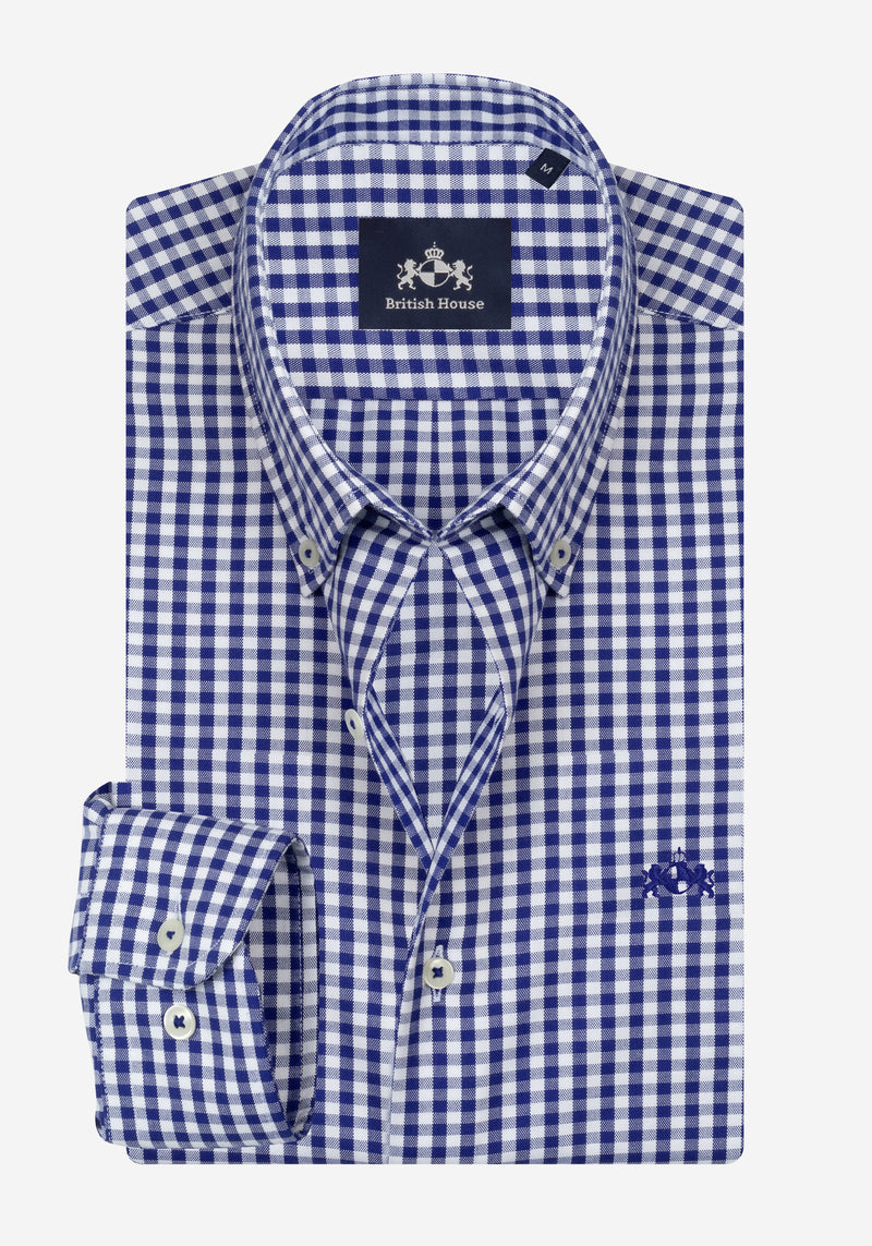 Imperial Blue Checked Oxford Shirt