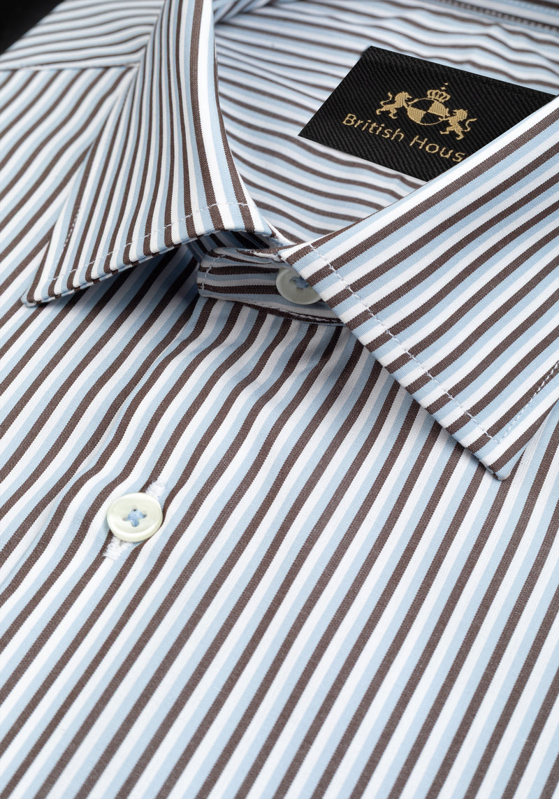 Truffle Brown Stripe Oxford Shirt