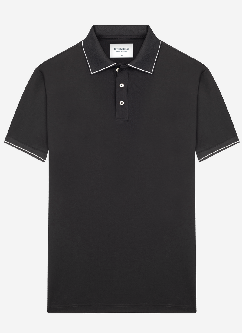 Coal Black Aero-Hybrid Polo Shirt
