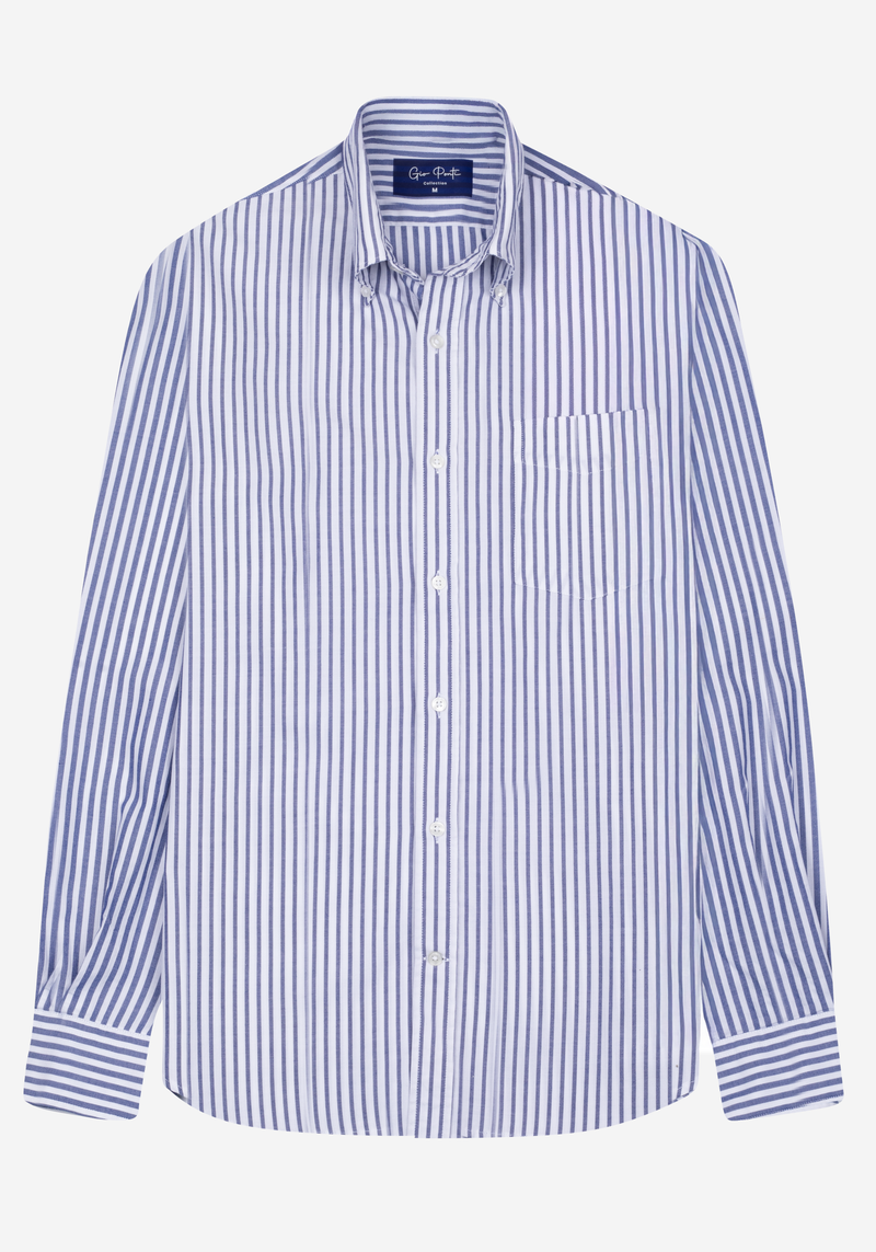 Indigo Blue Stripe Oxford Shirt