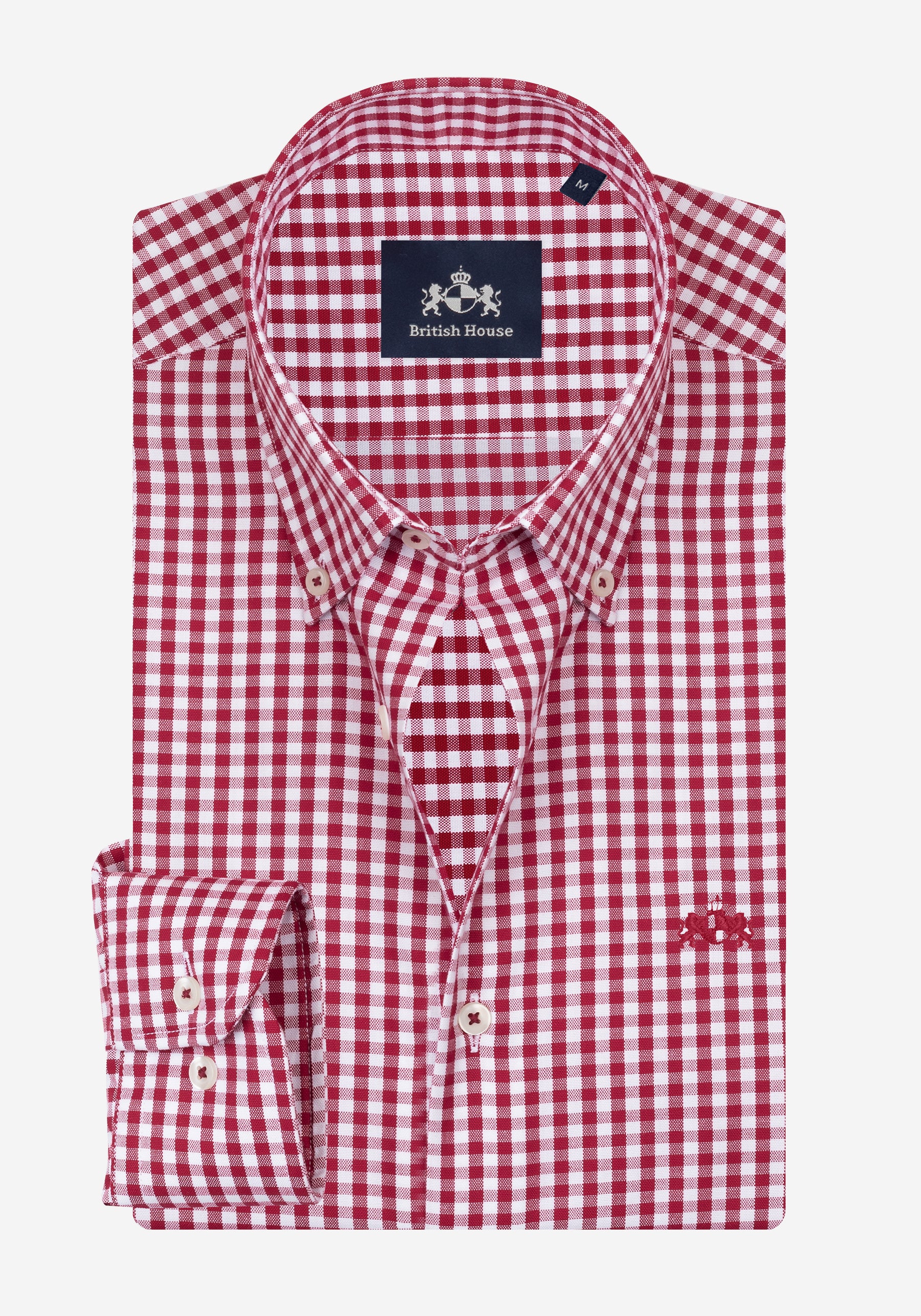 Deep Red Checked Oxford Shirt