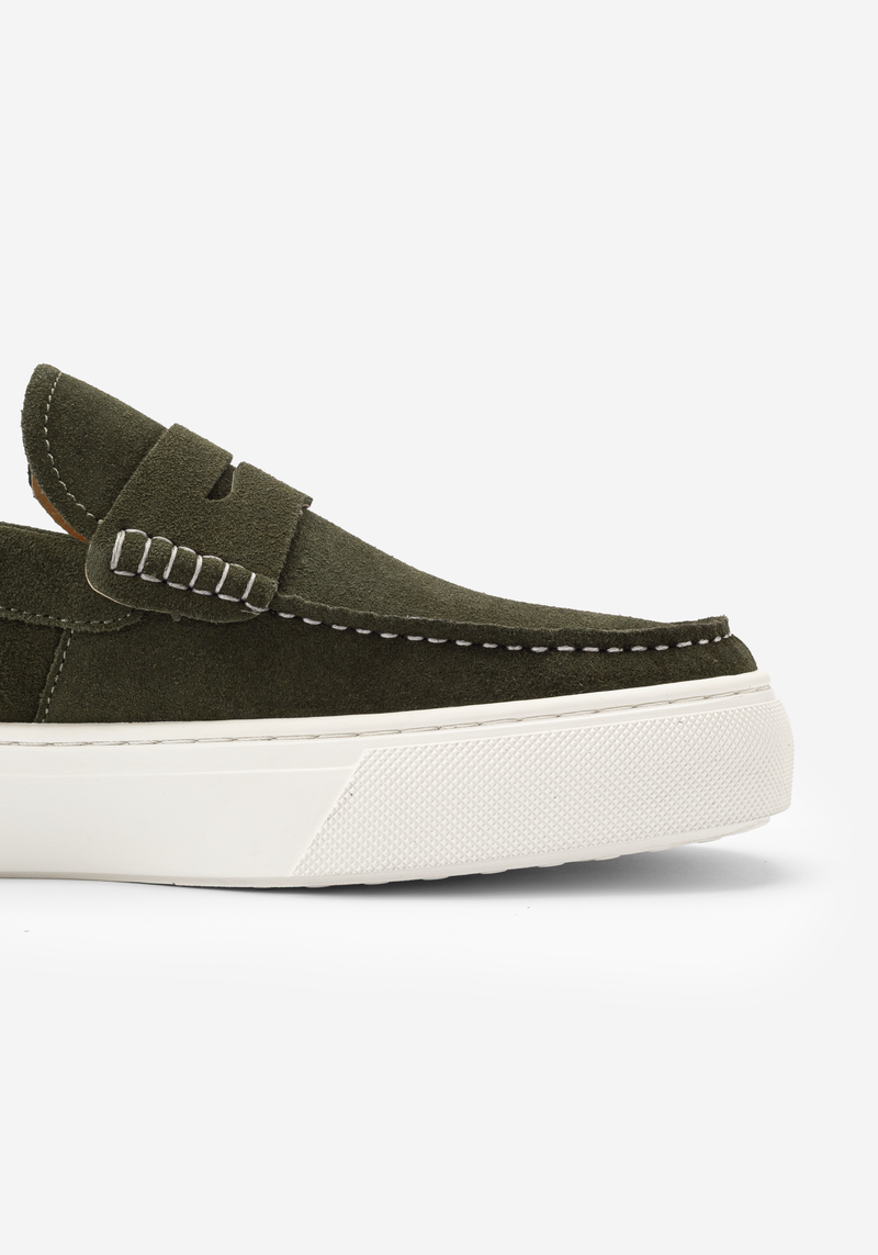Verdant Olive Suede Loafer
