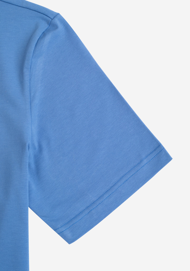 Lapis Blue Cotton Undershirt - Short Sleeve