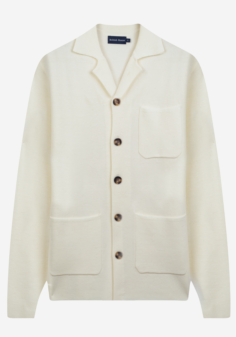 Off-White Merino Wool Blend Cardigan