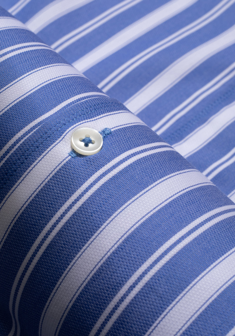 Royal Blue Stripe Basket Weave Shirt